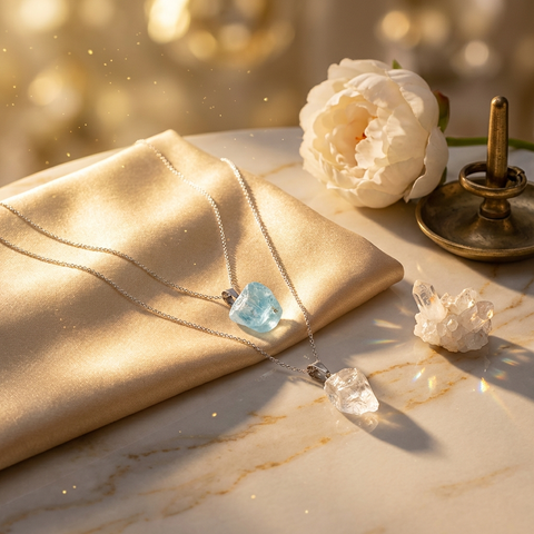Pendentif Topaze Bleue
