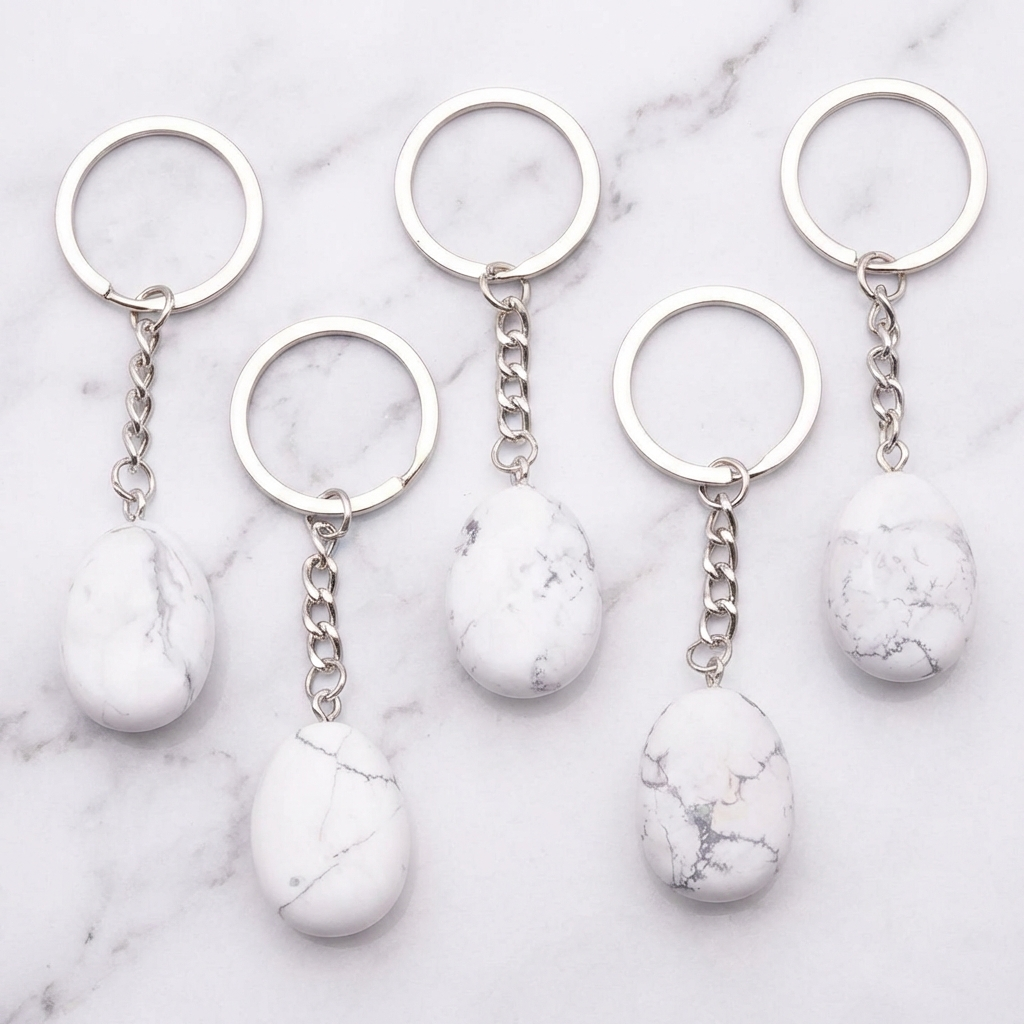 Porte-Clés Howlite — Photo produit sur marbre