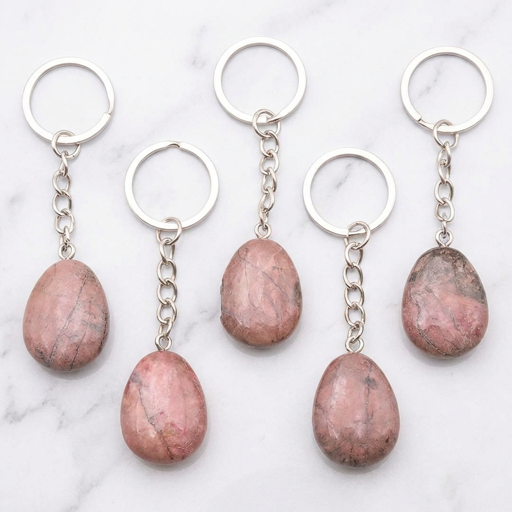 Porte-clés Rhodonite — Photo produit sur marbre