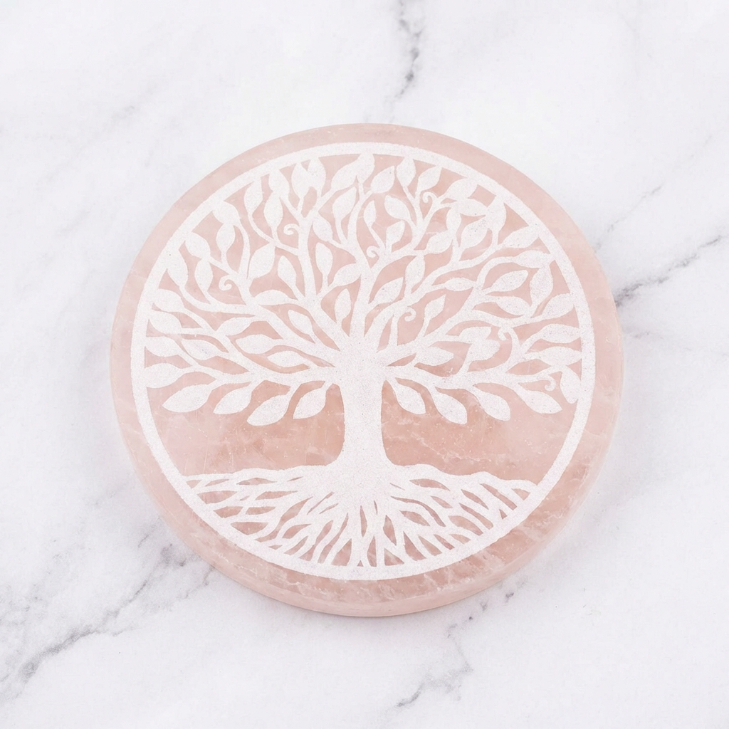 Arbre de Vie Sélénite — Photo produit sur marbre