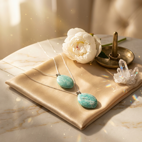 Pendentif Amazonite Pierre Plate