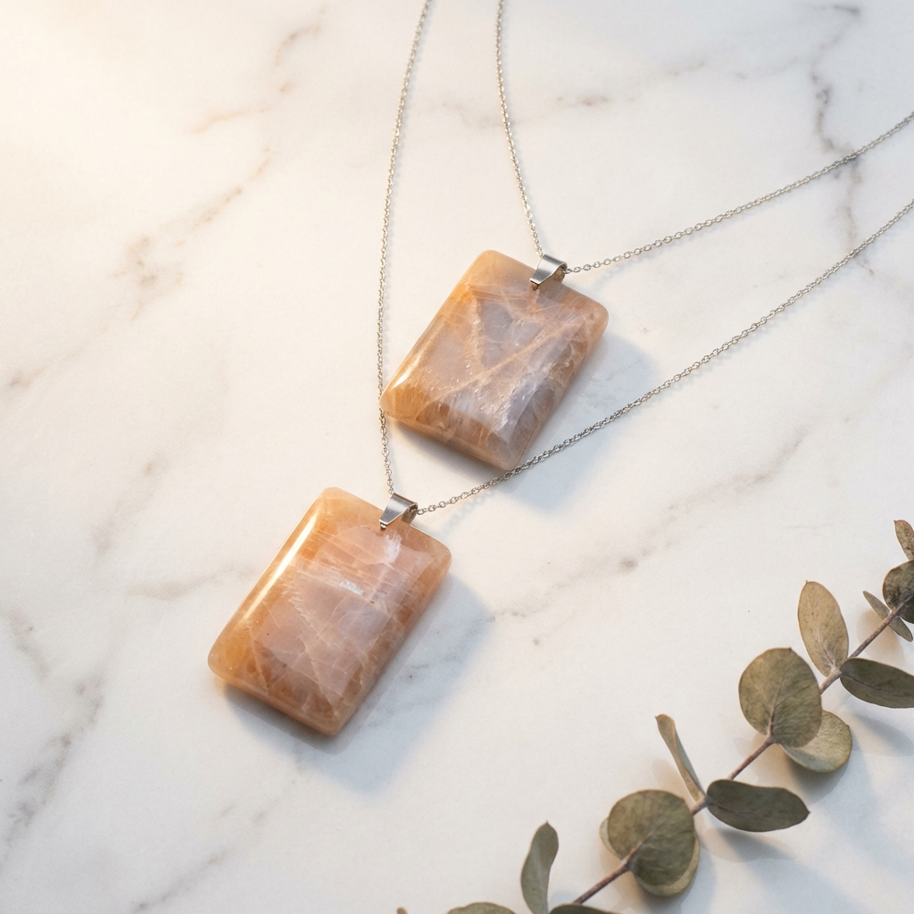 Pendentif Pierre de Lune Orange — Photo produit