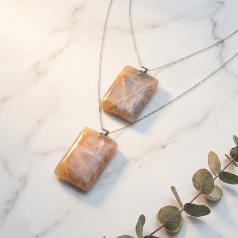 Pendentif Pierre de Lune Orange — Photo produit