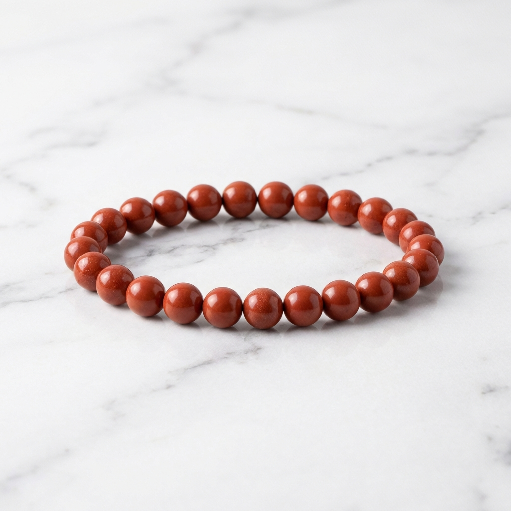 Bracelet Jaspe Rouge — Photo produit sur marbre