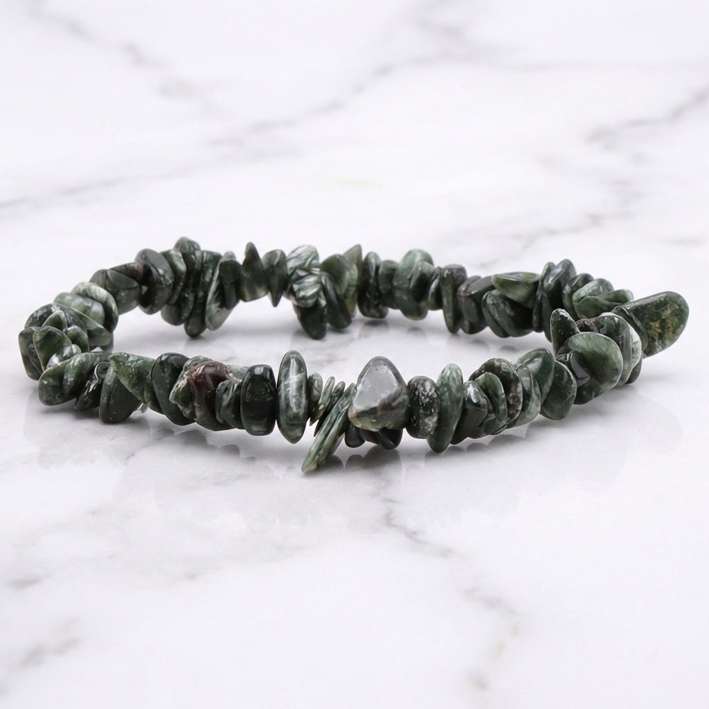 Bracelet Séraphinite — Photo produit sur marbre