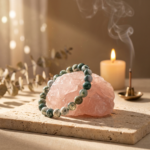 Bracelet Agate Arbre 14mm