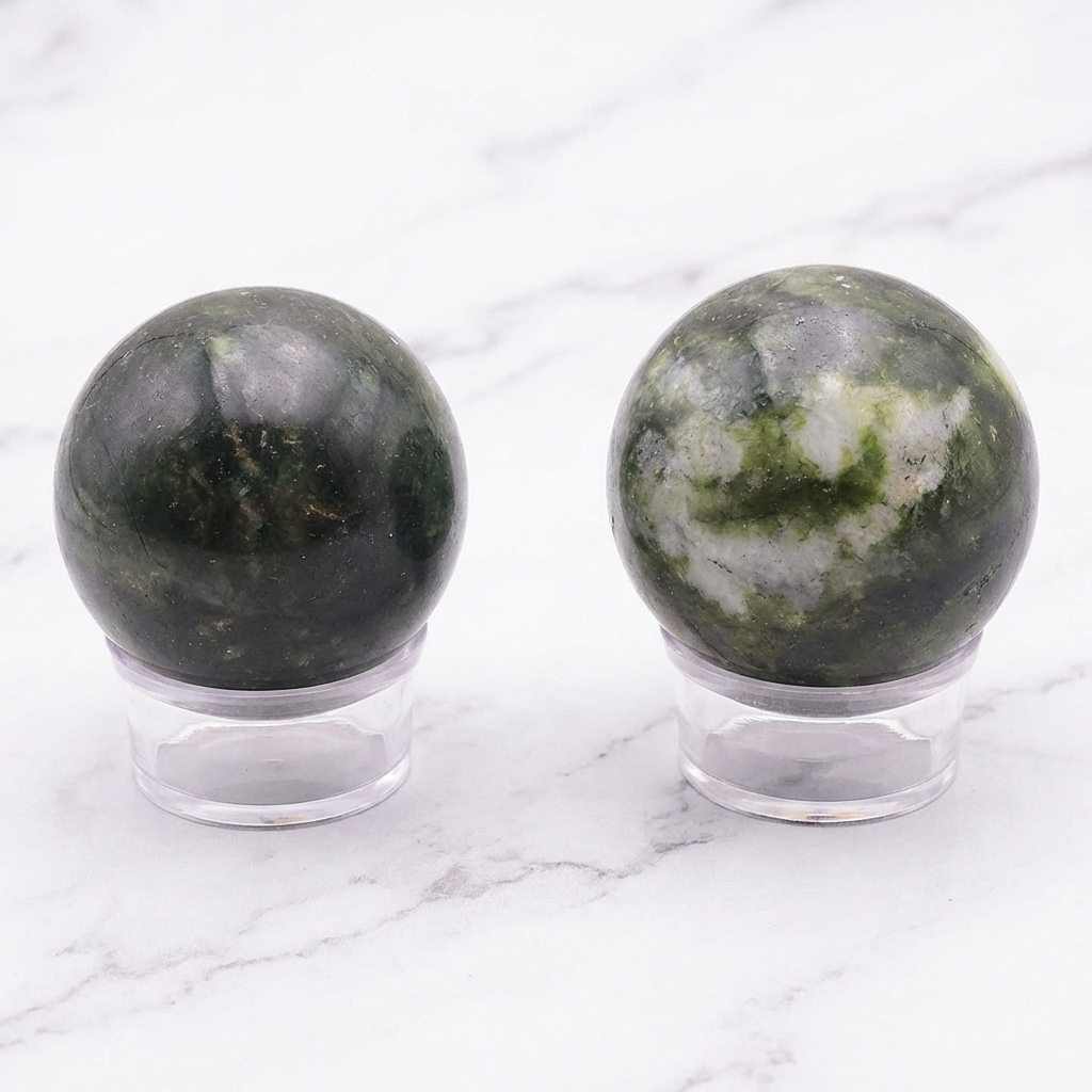 Sphère Jade Néphrite — Photo produit sur marbre
