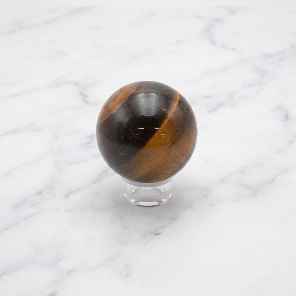 Sphère Œil de Tigre — Photo produit sur marbre