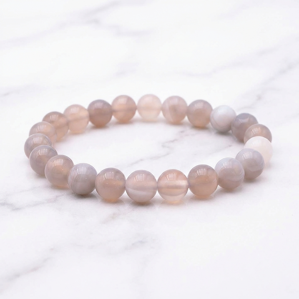 Bracelet Agate Grise — Photo produit sur marbre