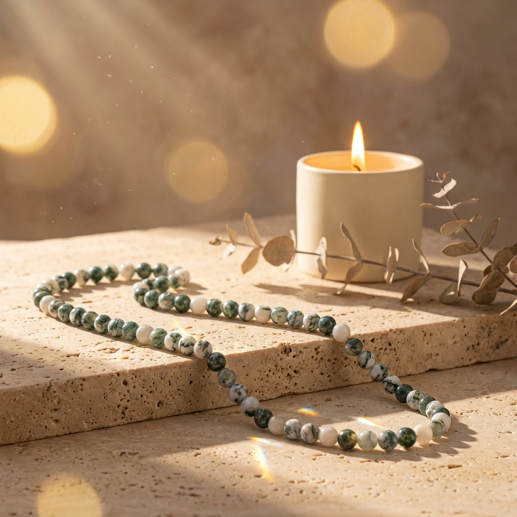 Collier Agate Arbre — Photo lifestyle MilAura