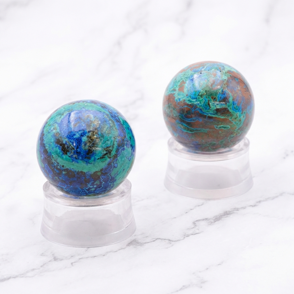 Sphère Azurite Malachite — Photo produit sur marbre