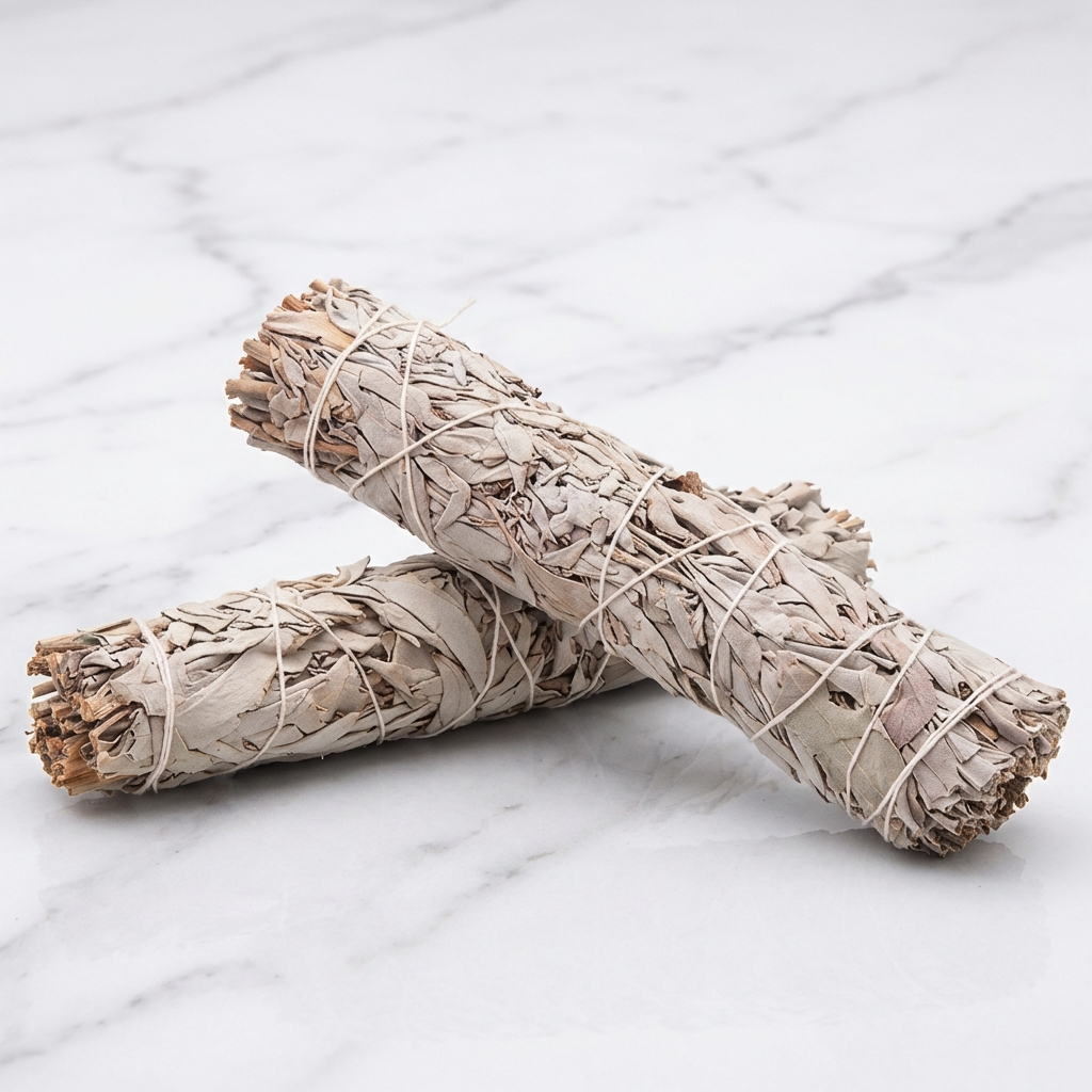 Bâtons de Sauge Blanche — Photo produit sur marbre