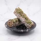 Sauge Blanche Et Romarin — Photo produit sur marbre