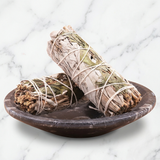 Sauge Blanche et Menthe — Photo produit sur marbre