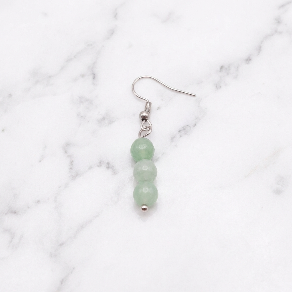 Boucles d'Oreilles Aventurine — Photo produit sur marbre
