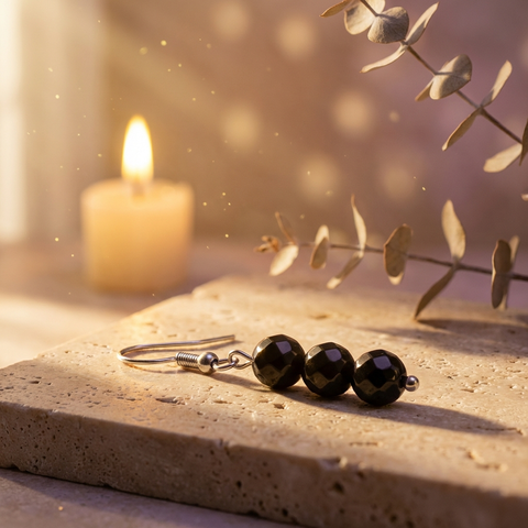 Boucles d'Oreilles Obsidienne