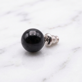 Boucles d'Oreilles Obsidienne Noire — Photo produit sur marbre