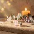 Boucles d'Oreilles Quartz Rose 8mm