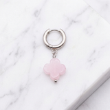 Boucles d'Oreilles Quartz Rose — Photo produit sur marbre