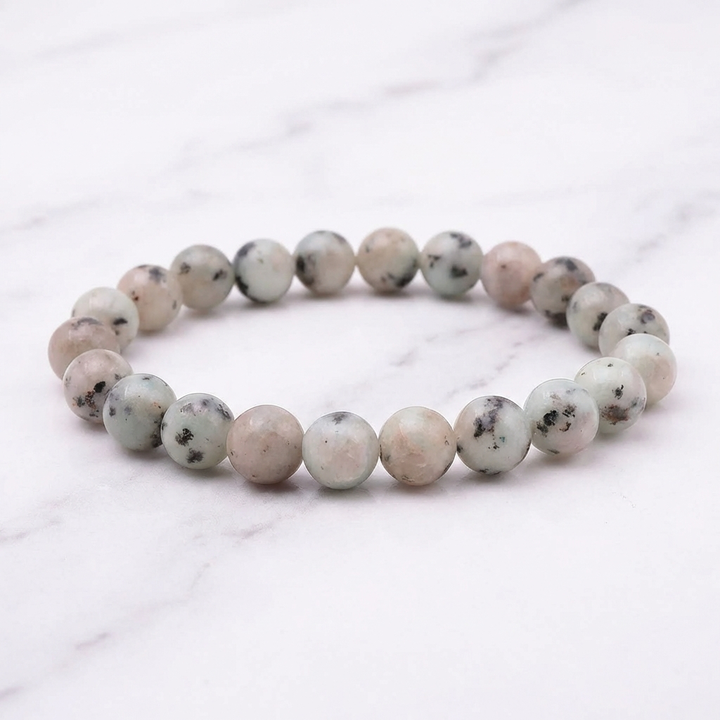 Bracelet Jaspe Kiwi — Photo produit sur marbre