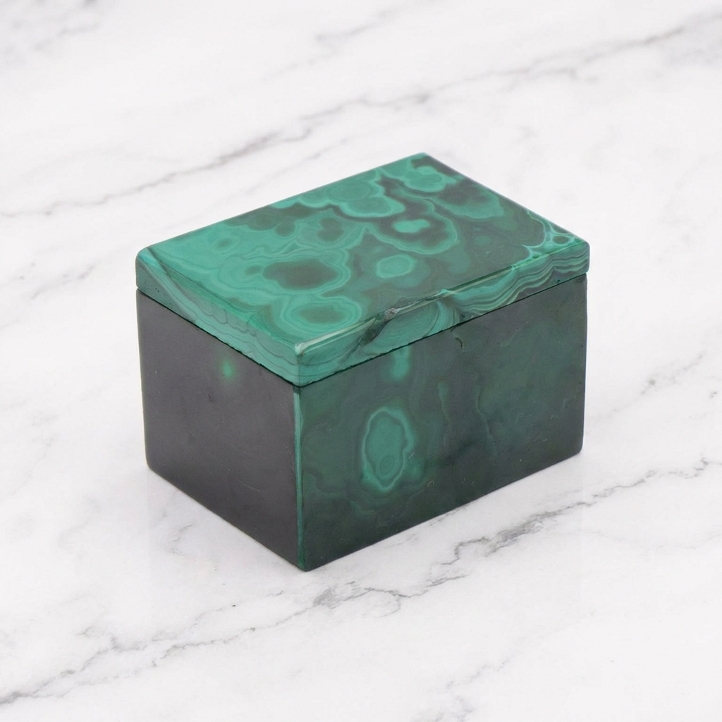 Boîte Malachite — Photo produit sur marbre