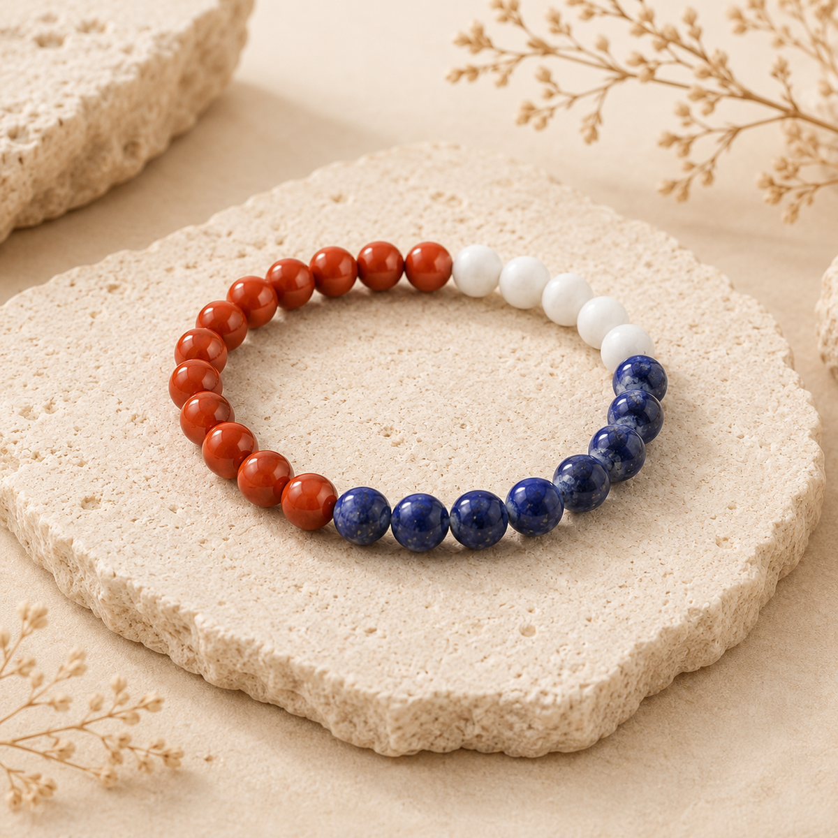 Bracelet supporter France tricolore alterné bleu blanc rouge
