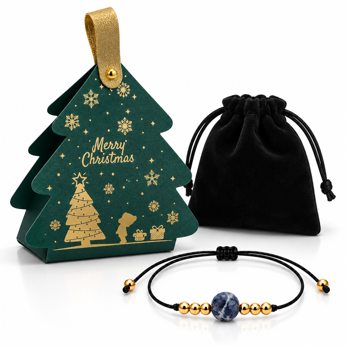 Écrin de Noël Clarté, bracelet en sodalite : Composition du cadeau