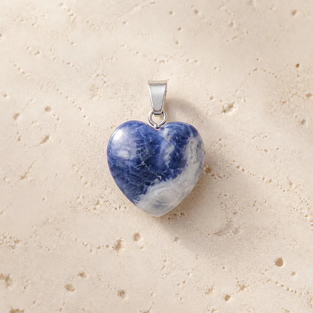 Pendentif cœur en sodalite