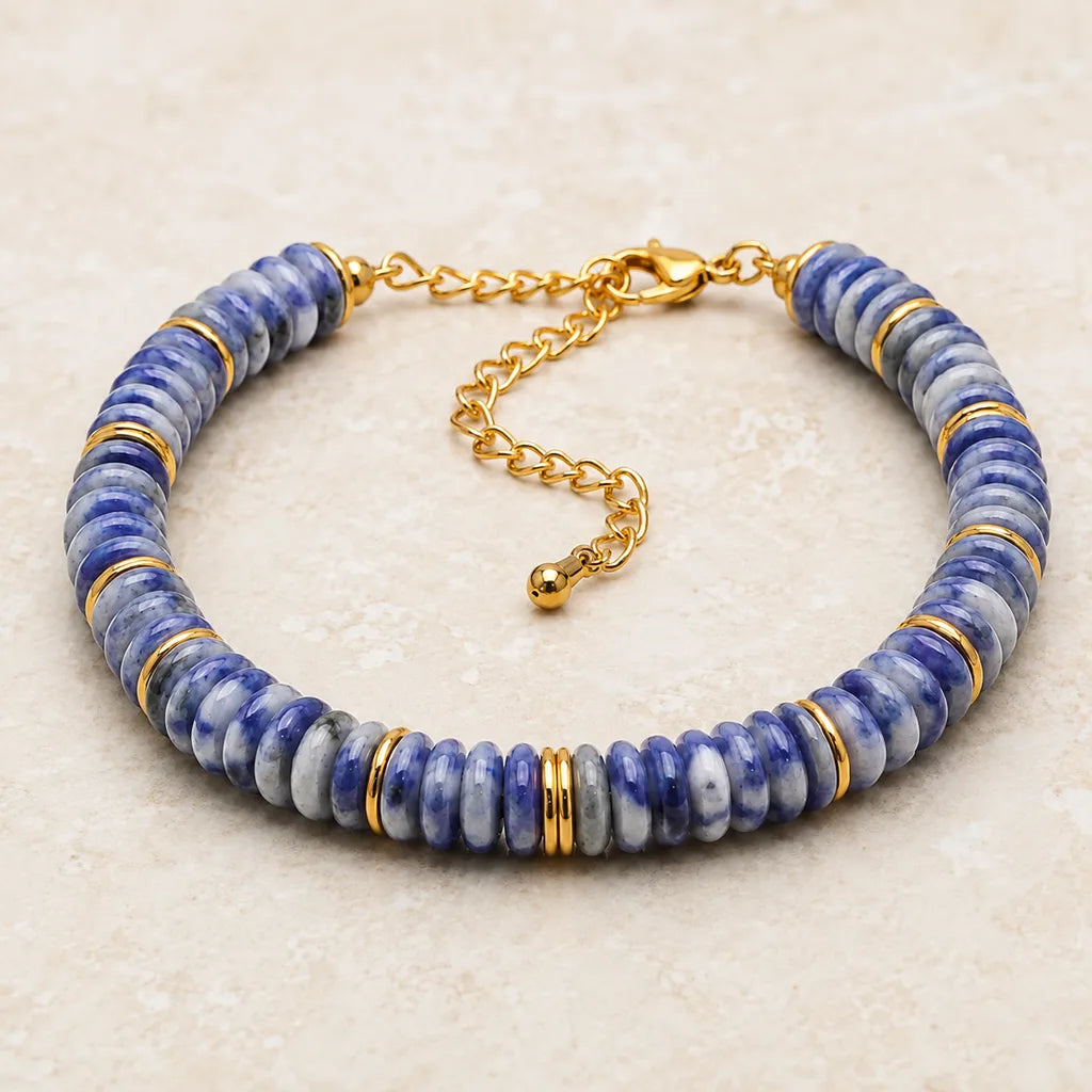 Bracelet doré en sodalite
