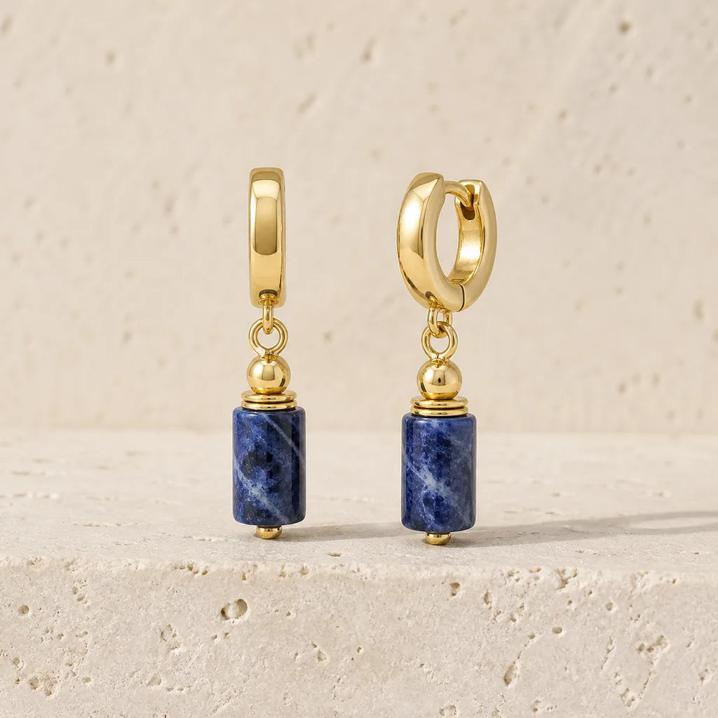 Boucles dorées en sodalite