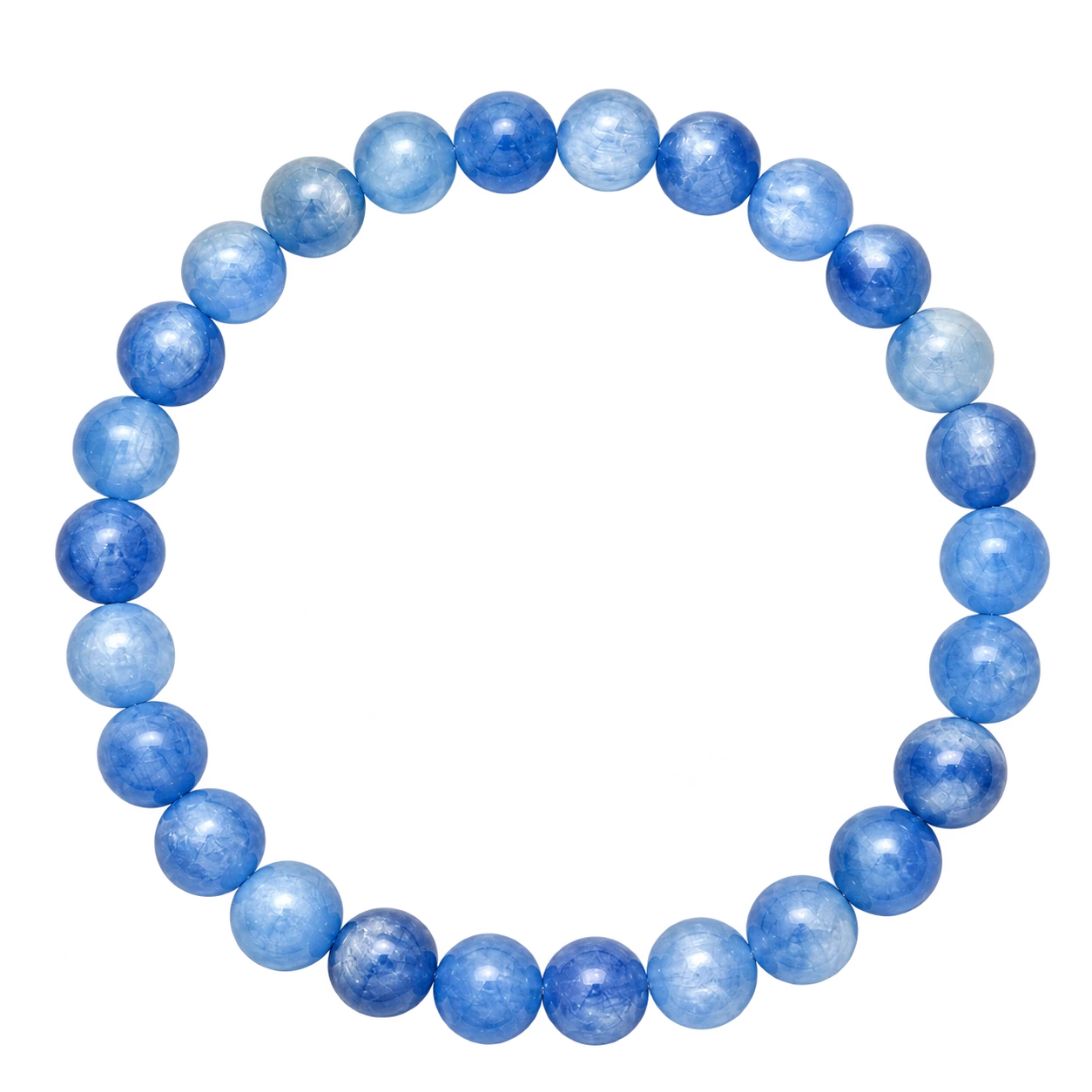 Bracelet en cyanite bleue - Perles de 6 mm